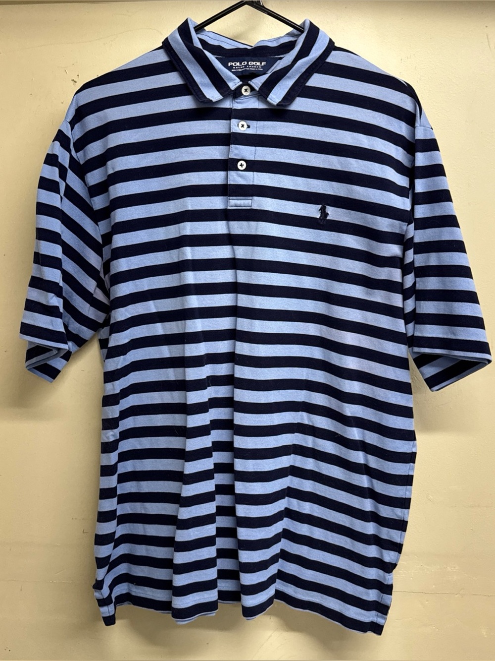 Polo Ralph Lauren Golf Short Sleeve Polo Shirt Blue Striped Men’s Size XL